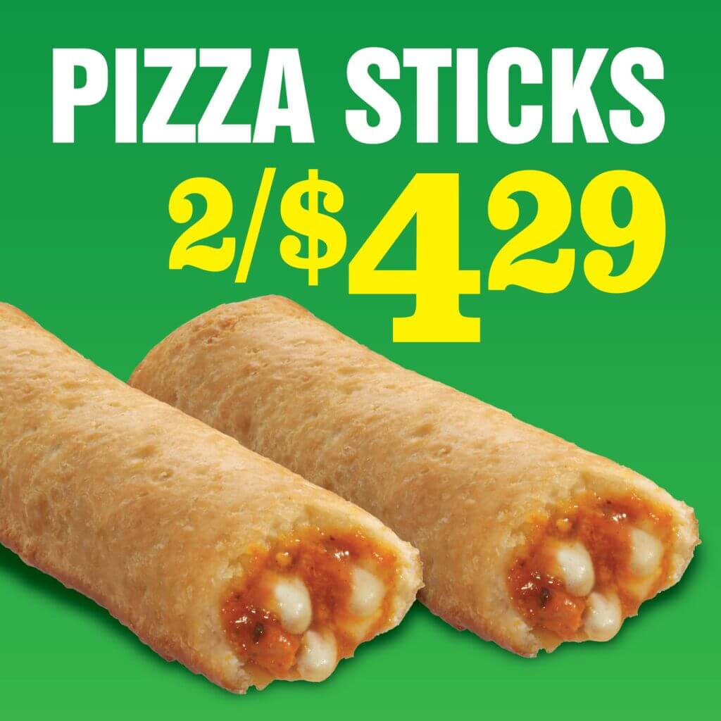 April Fastfood Promotion - 2 Pizza Sticks for $4.29